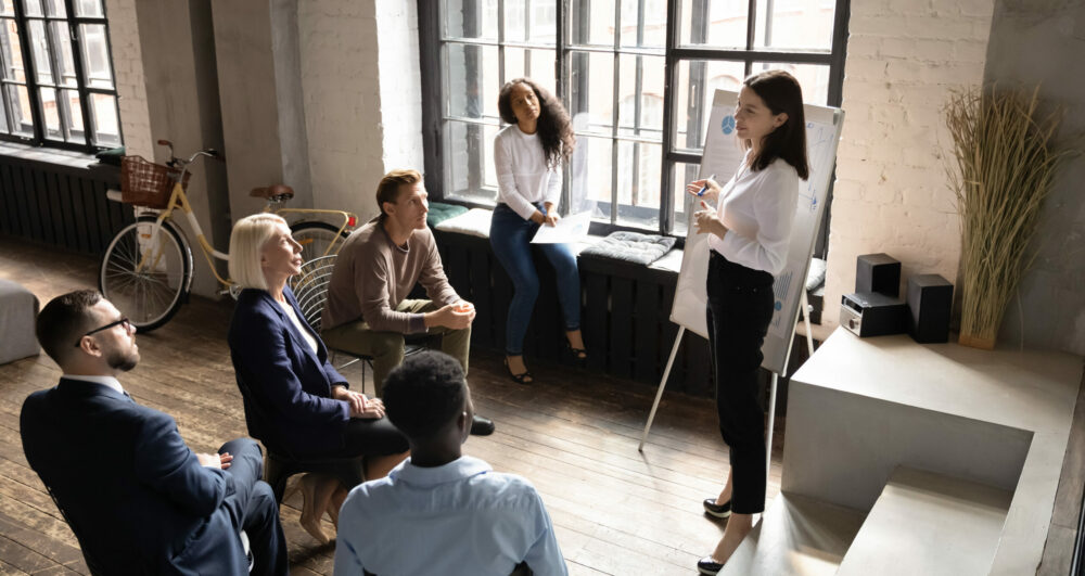 Top,View,Concentrated,Different,Generations,Mixed,Race,Employees,Listening,To